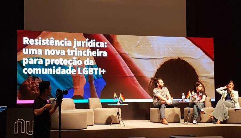 A coordenadora da prática Mattos Filho 100% pro bono, Bianca dos Santos Waks, em participação no painel “Resistência jurídica” do evento TODXS Conecta de 2019
