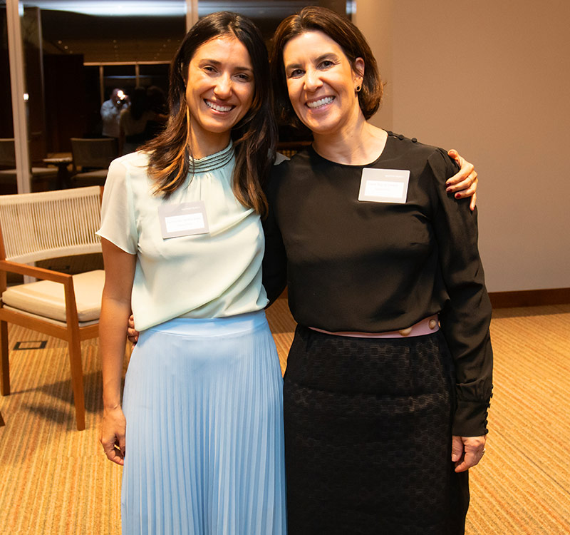 Bianca dos Santos Waks and Flavia Regina Oliveira at an event celebrating 20 years of pro bono at Mattos Filho and the launch of the book 'Human Rights in Evidence', 2019